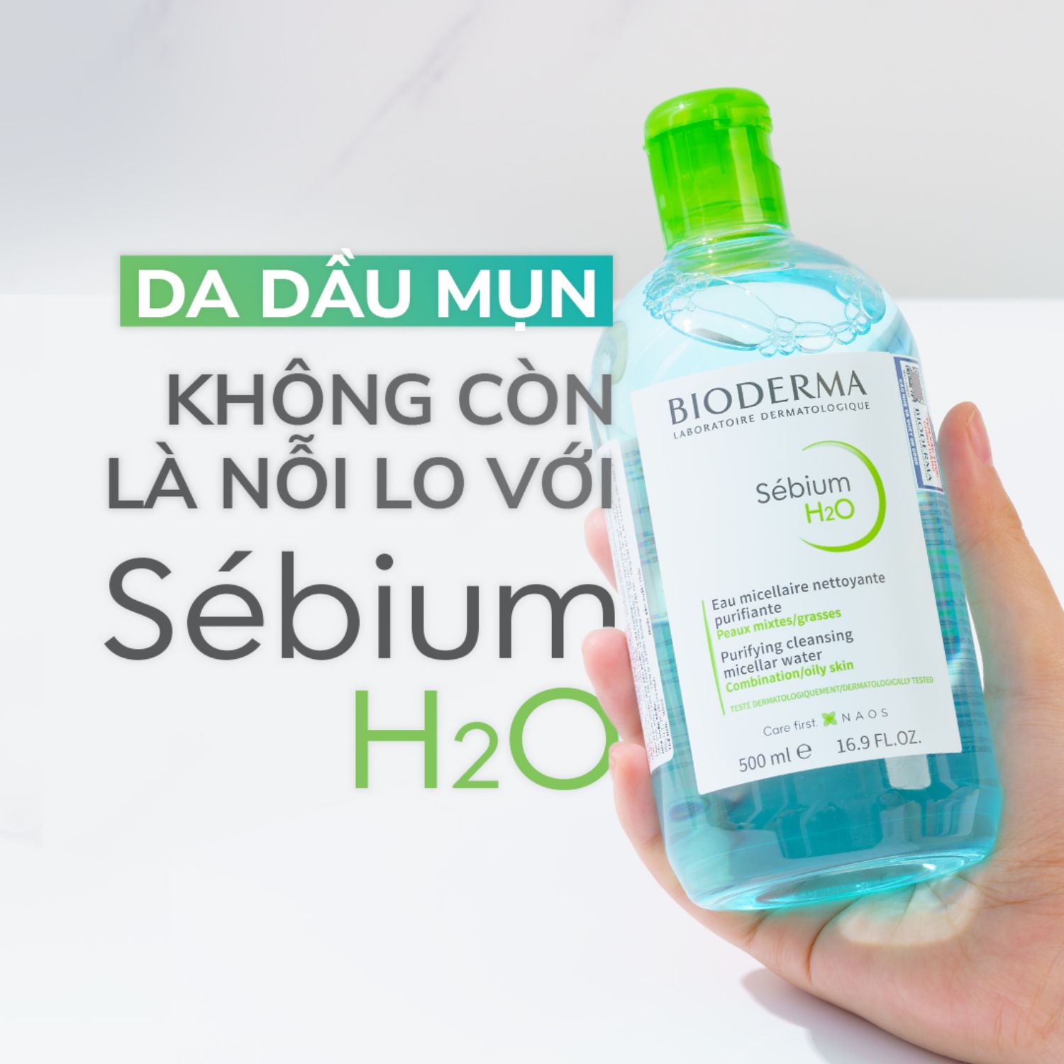 Nước tẩy trang Bioderma xanh Sébium H2O