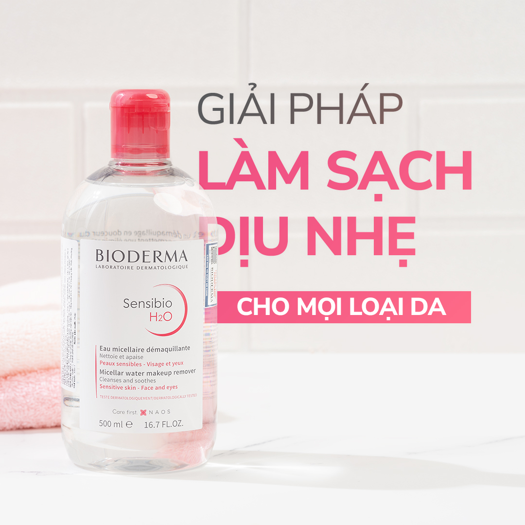 Nước tẩy trang cho da mụn nhạy cảm Bioderma Sensibio H2O