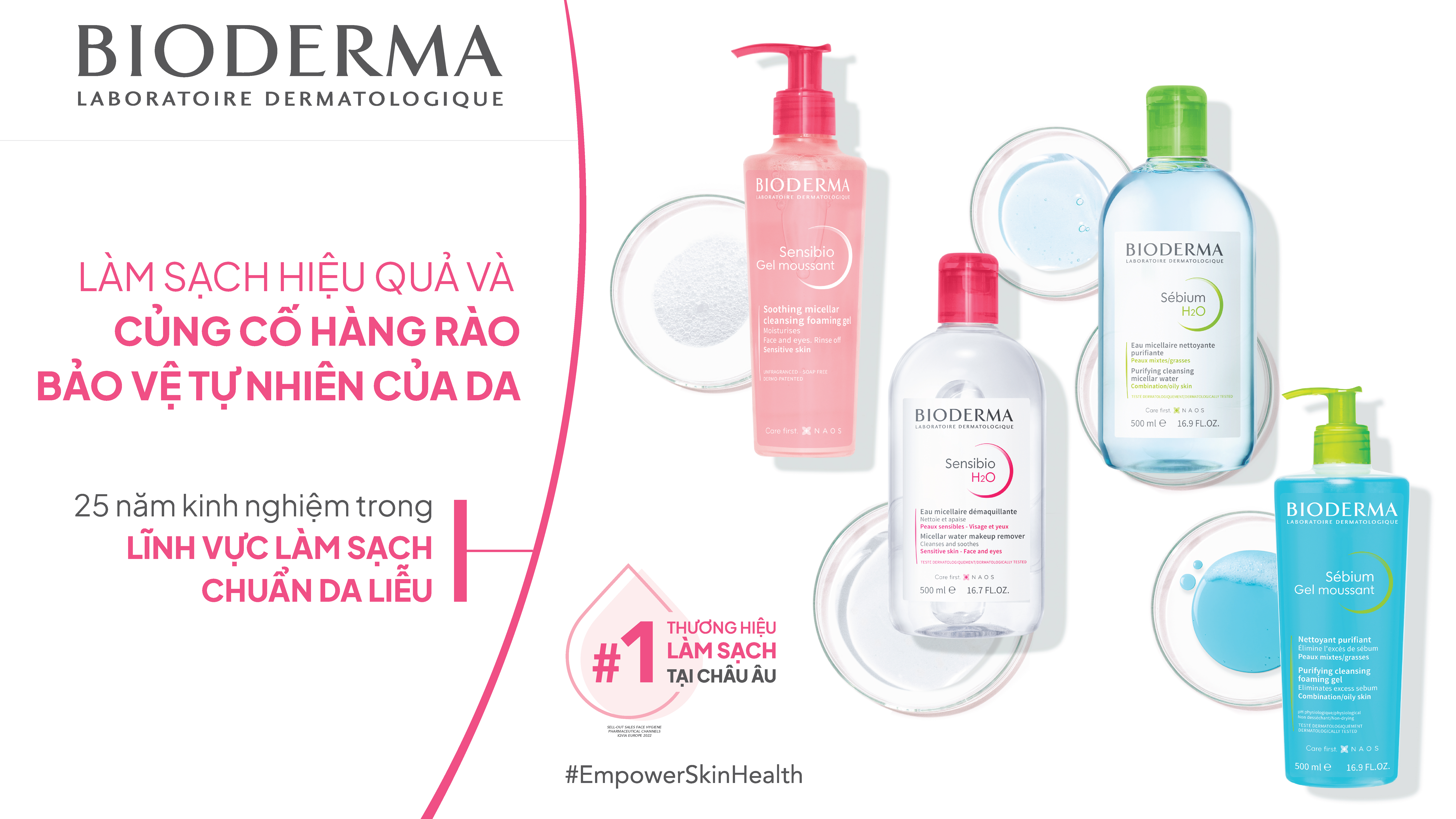 Các dòng sản phẩm nước tẩy trang chính hãng của Bioderma tại Việt Nam