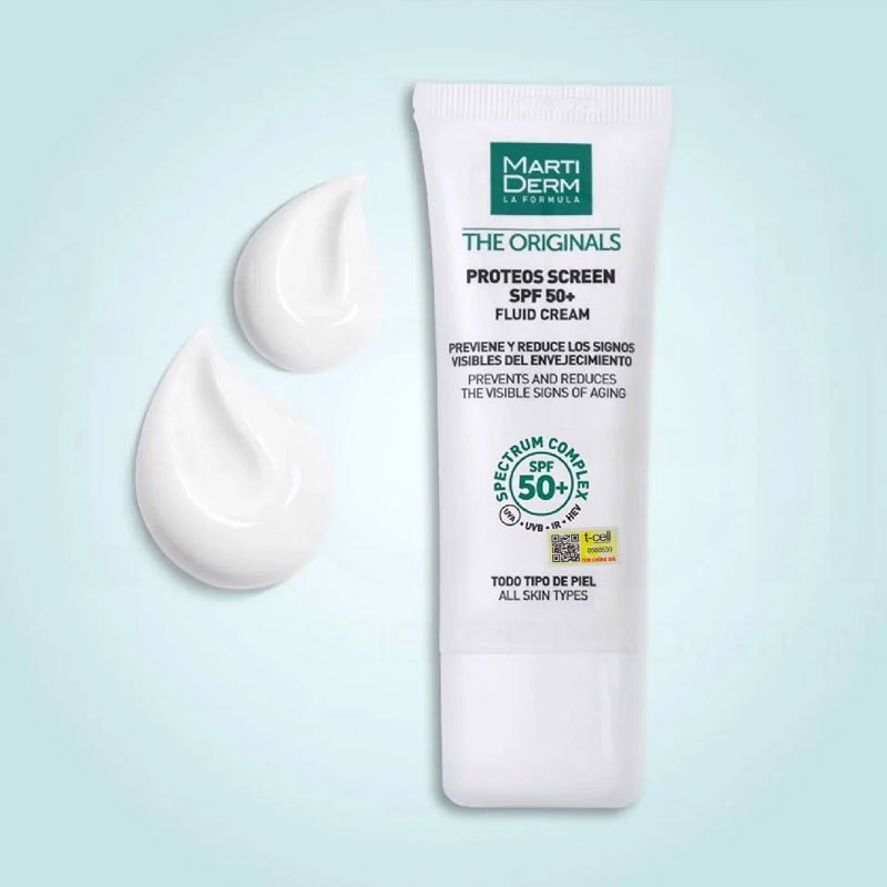 Kem chống nắng phổ rộng MartiDerm The Originals Proteos Screen SPF50+ Fluid Cream