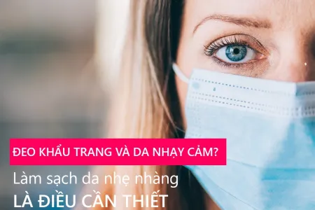 Đeo khẩu trang da mặt nhạy cảm