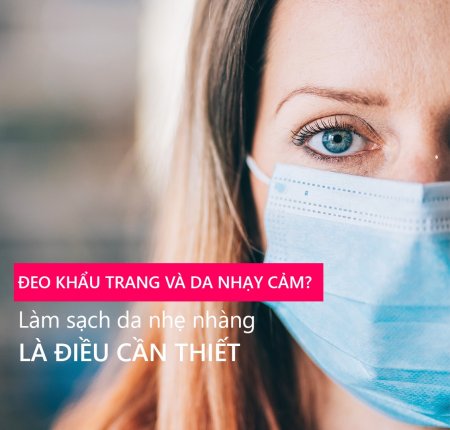 Đeo khẩu trang da mặt nhạy cảm