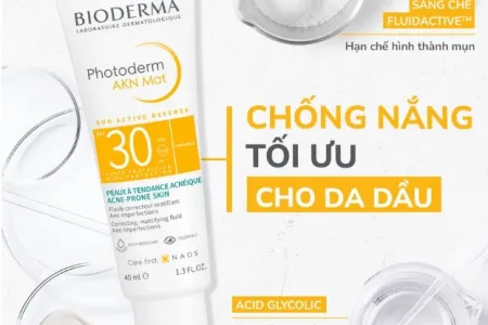 Sản phẩm Kem chống nắng cho da dầu mụn Bioderma Photoderm AKN Mat SPF30